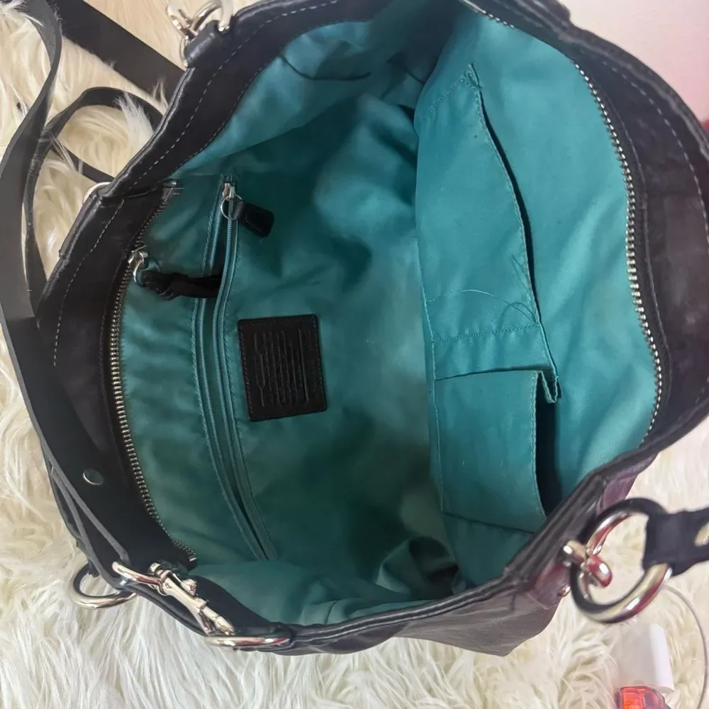 Coach Mia black leather tote shoulder bag - Picture 3 of 6